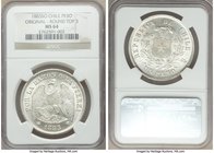 Republic Peso 1883-So MS64 NGC, Santiago mint, KM142.1. Round top 3 variety. Frosted white surfaces with full strike and excellent details. 

HID09801...
