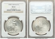 Edward VII Trade Dollar 1908-B MS63 NGC, Bombay mint, KM-T5. Satin fields with cartwheel luster. 

HID09801242017