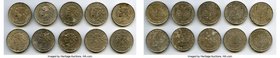 French Colony 10-Piece Lot of Uncertified Francs 1921 XF (cleaned), KM46. 25.3mm. Average 5.48gm. Two year type. Sold as is, no returns. 

HID09801242...