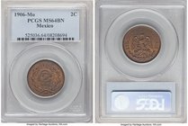 Estados Unidos 4-Piece Lot of Certified Multiple Centavos PCGS, 1) 2 Centavos 1906-Mo - MS64 Brown 2) 5 Centavos 1915-Mo - MS64 Red and Brown 3) 5 Cen...