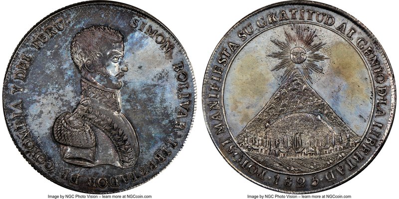 Republic silver "Mountain of Potosi" Medal 1825 MS61 NGC, Fonrobert-9466. 42mm. ...