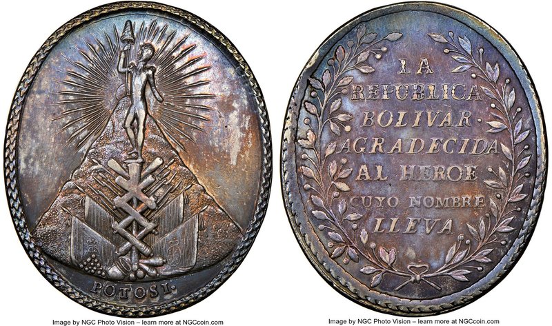 Republic silver "Soldiers Independence War" Medal 1825 MS61 NGC, Fonrobert-9449....