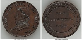 Pedro II bronze "Historical and Geographical Institute" Medal 1849 UNC (Lacquer Residue), Meili-153. 37mm. 26.42gm. From the Dresden Collection of His...