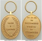 Pedro II gold "Coimbra Fort" Decoration 1864 UNC (Cleaned), Meili-122, Ross BR-13. 25x20mm. 12.71gm. With suspension loop. From the Dresden Collection...