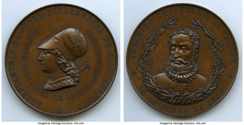 Pedro II bronze "Birth of Luiz de Camoes" Commemorative Medal 1880 UNC, VC-154, ...