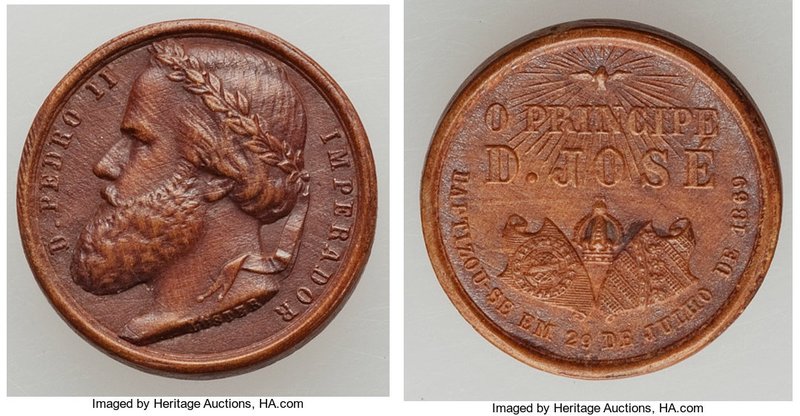 5-Piece Lot of Uncertified Assorted Medals, 1) Pedro II "International Exhibitio...
