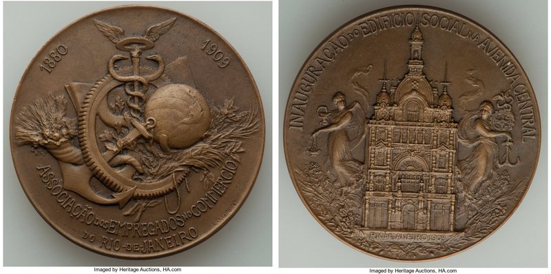 Pair of Uncertified Rio de Janeiro Medals, 1) "Inauguration of the New Trade Bui...