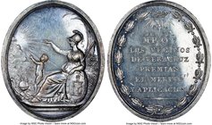 Veracruz silver Medal of Merit ND (1814-1850) UNC Details (Mount Removed) NGC, 39x33mm. Oval medal. From the Dresden Collection of Hispanic and Brazil...