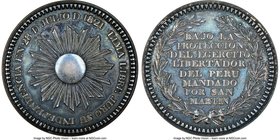 Republic silver "San Martin Independence" Medal 1821 MS60 NGC, Fonrobert-8995. 38mm. From the Dresden Collection of Hispanic and Brazilian Proclamatio...
