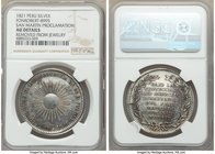 Republic silver "San Martin Independence" Medal 1821 AU Details (Removed From Jewelry) NGC, Fonrobert-8995. 37mm. From the Dresden Collection of Hispa...