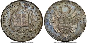 Republic silver "Constitution Proclamation" Medal 1826 MS63 NGC, Fonrobert-9018. 34mm. From the Dresden Collection of Hispanic and Brazilian Proclamat...