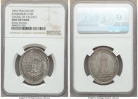 Republic silver "Taking of Callao" Medal 1826 UNC Details (Edge Filing) NGC, Fonrobert-9189. 32x26mm. From the Dresden Collection of Hispanic and Braz...