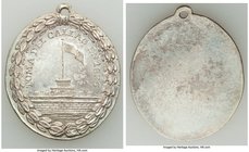 Republic silver "Taking of Callao" Medal 1826 UNC (Light Surface Hairlines), Fonrobert-9189. 33x28mm. 11.52gm. From the Dresden Collection of Hispanic...