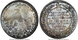 Republic silver "Battle of Yungay" Medal 1839 AU55 NGC, Fonrobert-9170. 32mm. From the Dresden Collection of Hispanic and Brazilian Proclamation Medal...