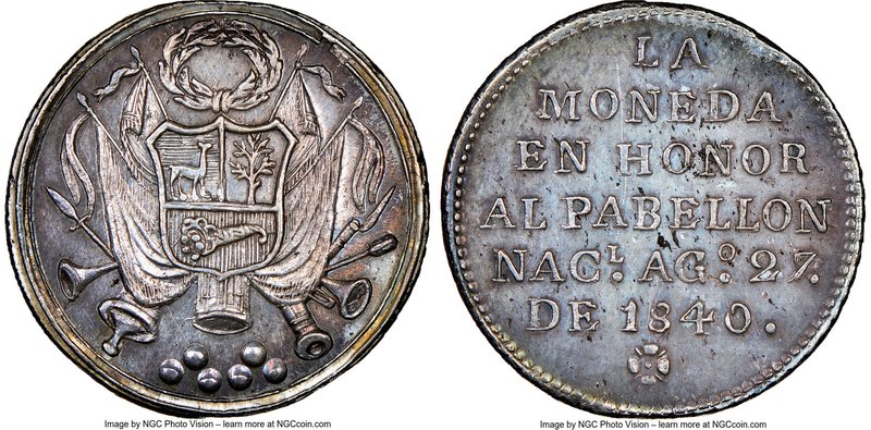Republic silver "Rebellion Against Spain" Medal 1840 MS63 NGC, Fonrobert-9065. 2...