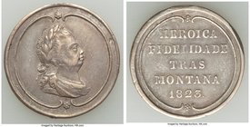 João VI silver "Heroic Loyalty" Medal 1823 VF (Rim Filing), Heroica Fidelidade Tras Montana 1823. 26mm. 7.97gm. From the Dresden Collection of Hispani...