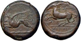 GRECHE - SICILIA - Kainon - AE 22 - Grifone di corsa a s. /R Cavallo impennato a s., legenda KAINON Mont. 4295; S. Ans. 1169 (AE g. 10,72)
qSPL