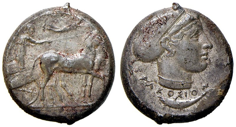 GRECHE - SICILIA - Siracusa (425-IV sec. a.C.) - Tetradracma - Biga a d. incoron...