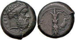 GRECHE - SICILIA - Siracusa (425-IV sec. a.C.) - Emidracma - Testa di Zeus a d. /R Fulmine, a d. un'aquila Mont. 5101; S. Ans. 477 (AE g. 14,84)
qSPL...