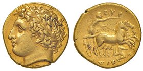 GRECHE - SICILIA - Siracusa - Agatocle (317-289 a.C.) - 60 Litre - Testa laureata di Apollo a s. /R Biga al galoppo a d.; sotto, triscele Mont. 4803; ...