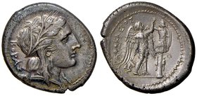 GRECHE - SICILIA - Siracusa - Agatocle (317-289 a.C.) - Tetradracma - Testa di Kore a d. /R La Nike a d. incorona un trofeo, dietro un triscele Mont. ...