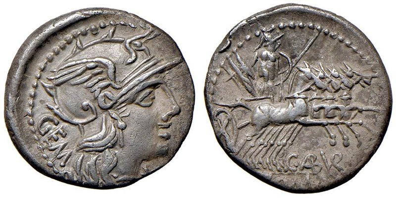 ROMANE REPUBBLICANE - ABURIA - C. Aburius Geminus (134 a.C.) - Denario - Testa d...