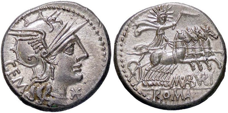 ROMANE REPUBBLICANE - ABURIA - M. Aburius M. f. Geminus (132 a.C.) - Denario - T...