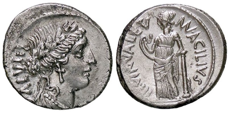 ROMANE REPUBBLICANE - ACILIA - Man. Acilius Glabrio (49 a.C.) - Denario - Testa ...