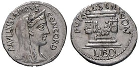 ROMANE REPUBBLICANE - AEMILIA - L. Aemilius Lepidus Paullus e L. Scribonius Libo (62 a.C.) - Denario - Testa della Concordia a d. /R Pozzo scriboniano...