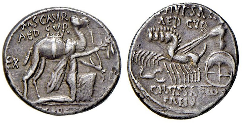ROMANE REPUBBLICANE - AEMILIA - M. Aemilius Scaurus e Pub. Plautius Hypsaes (58 ...