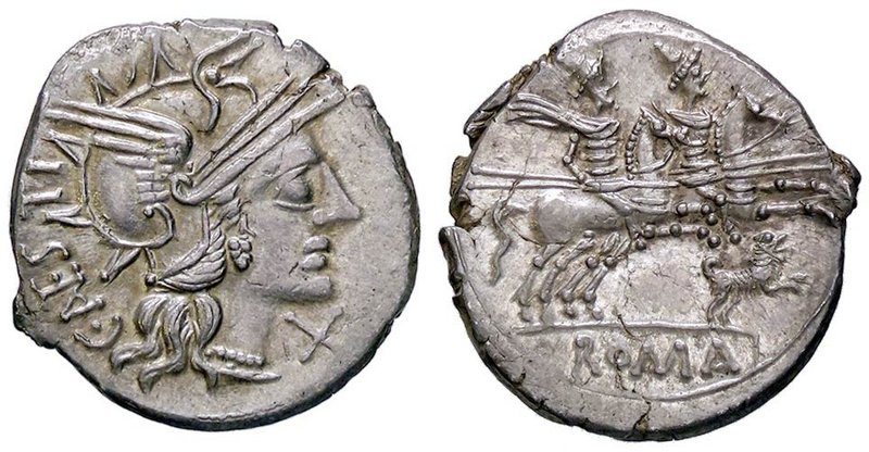 ROMANE REPUBBLICANE - ANTESTIA - C. Antestius Labeo (146 a.C.) - Denario - Testa...