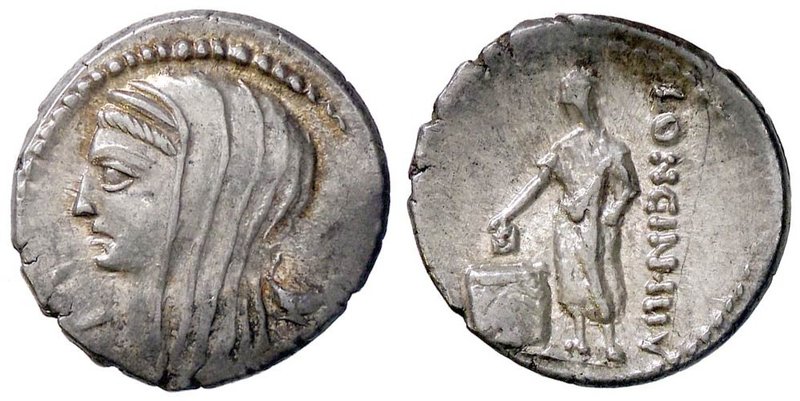 ROMANE REPUBBLICANE - CASSIA - L. Cassius Longinus (63 a.C.) - Denario - Testa d...