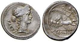 ROMANE REPUBBLICANE - CONSIDIA - C. Considius Paetus (46 a.C.) - Denario - Testa di Venere Erycina a d. /R La Vittoria su quadriga a s. B. 6; Cr. 465/...