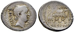 ROMANE REPUBBLICANE - LIVINEIA - L. Livineius Regulus (42 a.C.) - Denario - Testa di L. Livineius Regulus a d. /R Sedia curule fra sei fasci B. 10; Cr...