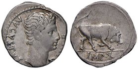 ROMANE IMPERIALI - Augusto (27 a.C.-14 d.C.) - Denario - Testa a d. /R Toro caricante a d. C. 137; RIC 327 (AG g. 3,63)
qSPL