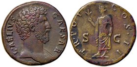 ROMANE IMPERIALI - Elio (136-138) - Sesterzio - Busto drappeggiato a d. /R La Speranza andante a s. con un fiore e si alza la veste C. 58 (12 Fr.) (AE...