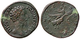 ROMANE IMPERIALI - Marco Aurelio (161-180) - Sesterzio - Busto a d. /R Marco Aurelio con scettro su aquila in volo a d. C. 93 (10 Fr) R (AE g. 25,02)...