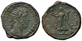 ROMANE IMPERIALI - Marco Aurelio (161-180) - Dupondio - Testa radiata a d. /R La Vittoria andante a s. con corona e palma C. 380 (AE g. 12,89)
qSPL/S...