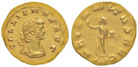 ROMANE IMPERIALI - Gallieno (253-268) - Aureo ridotto - Busto laureato e drappeggiato a d. /R Il Sole radiato stante a s. con globo C. 43 var.; RIC 99...