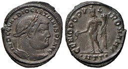 ROMANE IMPERIALI - Diocleziano (284-305) - Follis (Treviri) - Busto laureato e corazzato a d. /R Il Genio stante a s. con patera e cornucopia RIC 19a ...
