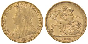 ESTERE - AUSTRALIA - Vittoria (1837-1901) - Sterlina 1898 S - Velata Kr. 13 AU Colpetti
BB-SPL