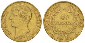 ESTERE - FRANCIA - Napoleone I, Console (1801-1804) - 40 Franchi AN 12 A Kr. 652 AU
BB