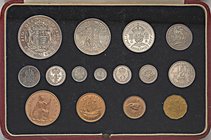 ESTERE - GRAN BRETAGNA - Giorgio VI (1936-1952) - Serie 1937 Kr. PS21 RRR AG-CU Serie di 15 monete In confezione
FS