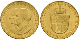 ESTERE - LIECHTENSTEIN - Franz Josef II (1938-1990) - 50 Franchi 1956 Kr. 16 (AU g. 11,31)
qFDC