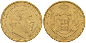 ESTERE - MONACO - Carlo III (1856-1889) - 100 Franchi 1886 A Kr. 99 AU
BB-SPL