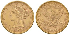 ESTERE - U.S.A. - 5 Dollari 1900 - Liberty Kr. 101 AU
SPL