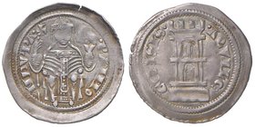ZECCHE ITALIANE - AQUILEIA - Raimondo della Torre (1273-1298) - Denaro - Patriarca seduto in faldistorio regge una Croce e un libro /R Torre merlata B...