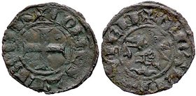 ZECCHE ITALIANE - CESANA - Giovanni I Delfino (1270-1282) - Denaro - Delfino /R Croce CNI manca; MIR 366 RRRRR (MI g. 0,63)
BB
