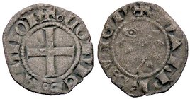 ZECCHE ITALIANE - CESANA - Umberto I Delfino (1282-1307) - Denaro - Delfino /R Croce CNI manca; MIR 369 RRRRR (MI g. 0,81)
qBB/BB