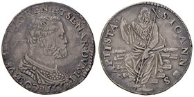 ZECCHE ITALIANE - FIRENZE - Cosimo I (1536-1574) - Testone 1565 - Busto corazzato a d. /R Il Santo barbuto seduto quasi di fronte CNI 166/168; MIR 150...